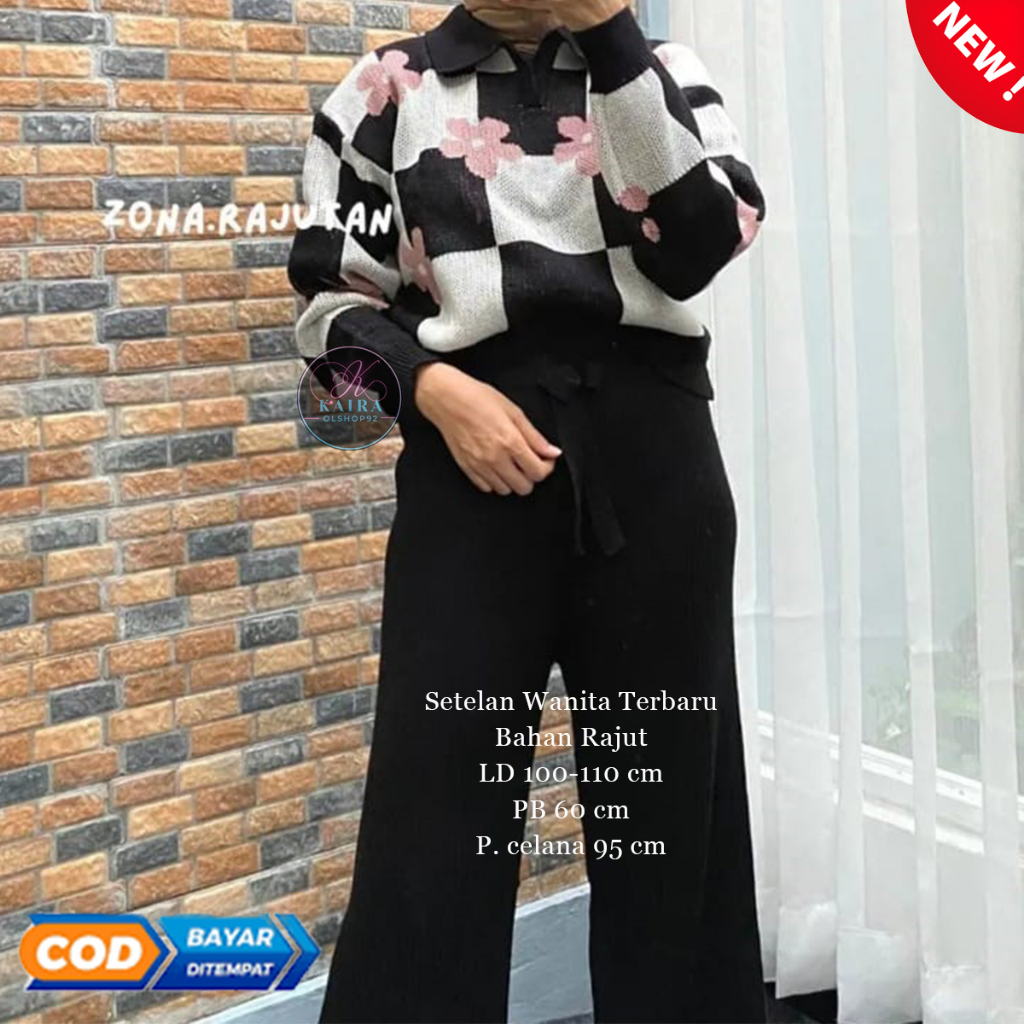 Setelan Rajut Wanita Dewasa Sweater Remaja Terbaru kekninian Stelan Rajut Premium