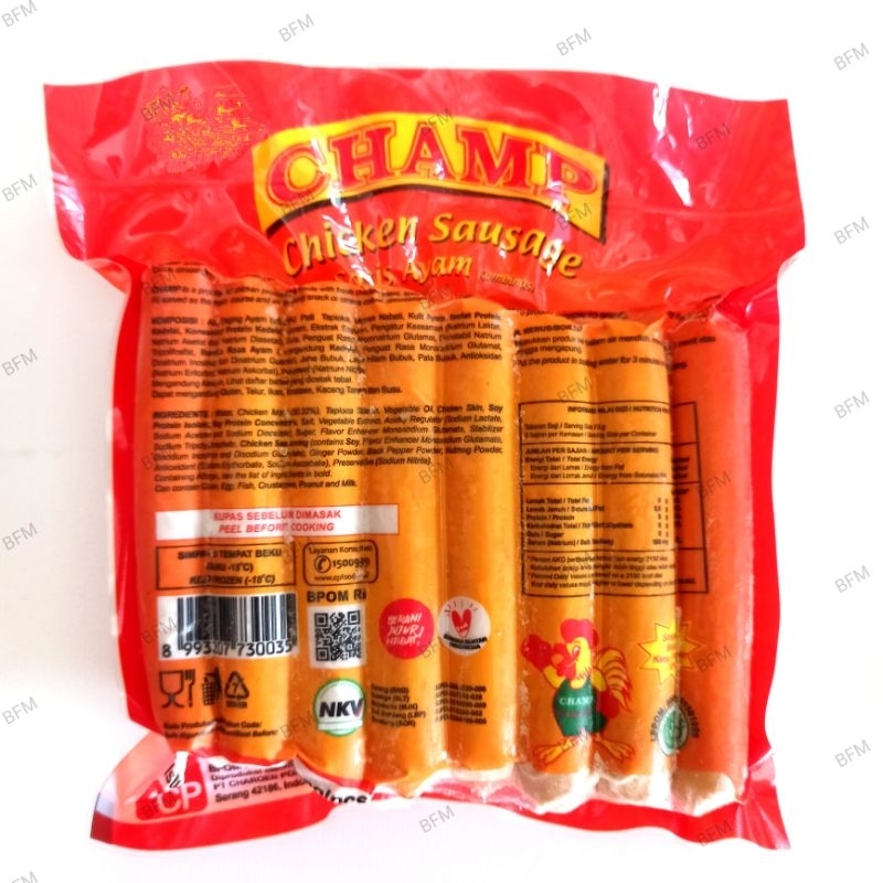 

Champ Chicken Sausages/ Sosis Ayam (15 Pcs) 375 Gr