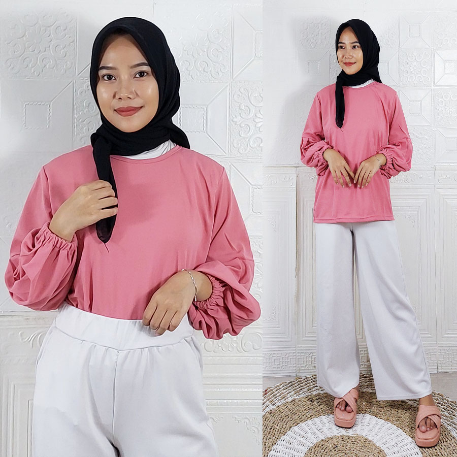 CARLINA LENKA BLOUSE LUCY ATASAN WANITA LENGAN BALON