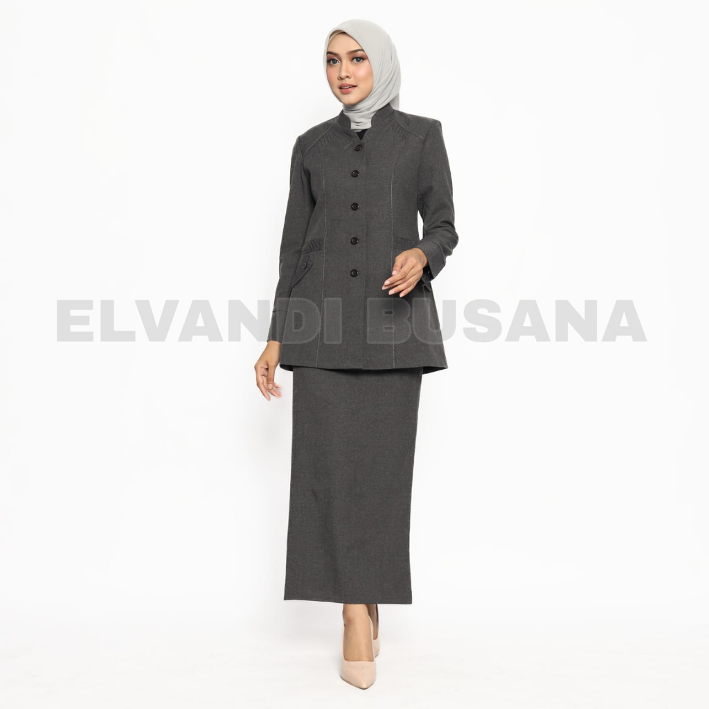 SETELAN JAS WANITA / SERAGAM KERJA BLAZER WANITA / SERAGAM GURU / SERAGAM VEST ABU TUA