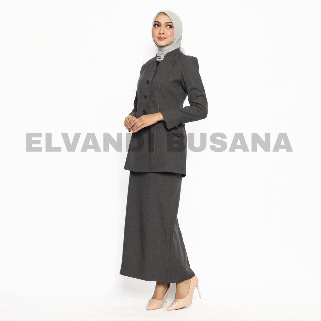 SETELAN JAS WANITA / SERAGAM KERJA BLAZER WANITA / SERAGAM GURU / SERAGAM VEST ABU TUA