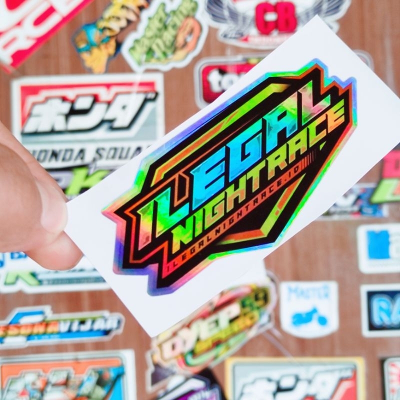 Stiker ILEGAL NIGHT RACE HOLOGRAM