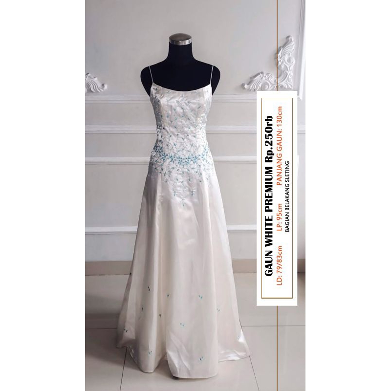 (GRATIS ONGKIR) GAUN WHITE PREMIUM 1/GAUN PESTA PRELOVED/GAUN PESTA BEKAS/GAUN EVENING/GAUN MOM SECO