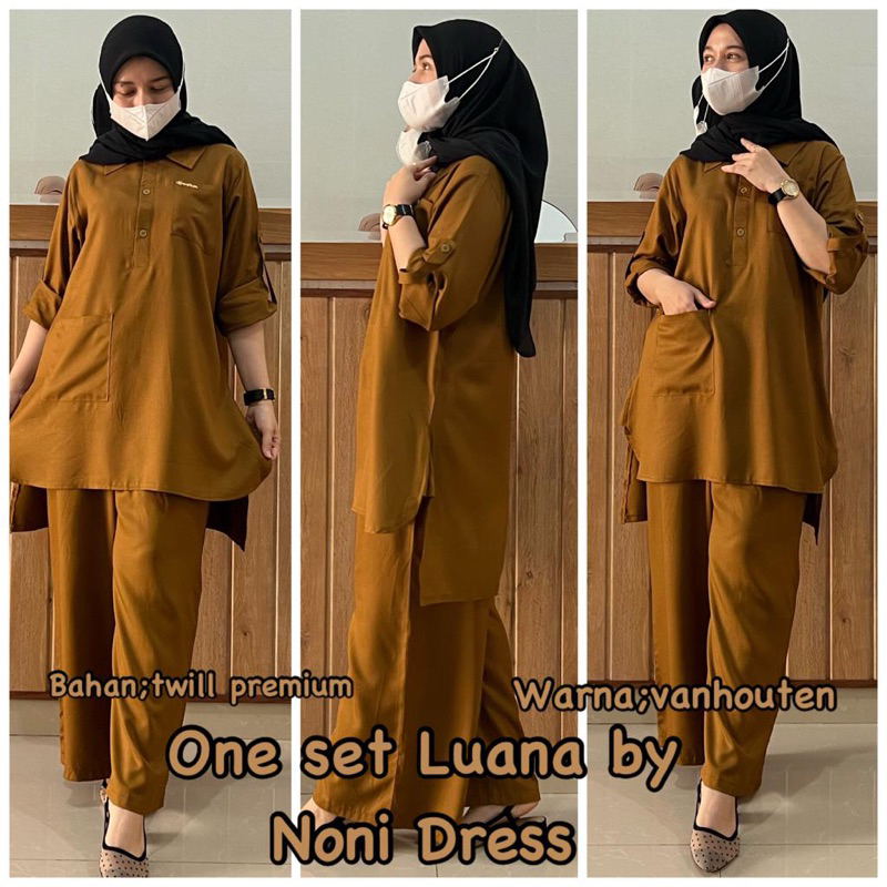 Daster Arab NONI LUANA One Set Kulot Premium Twill