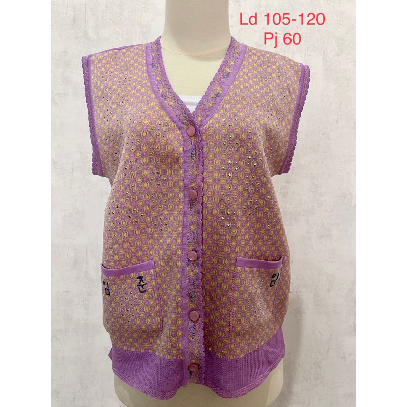 Vest wanita lilac rompi ungu rompi wanita