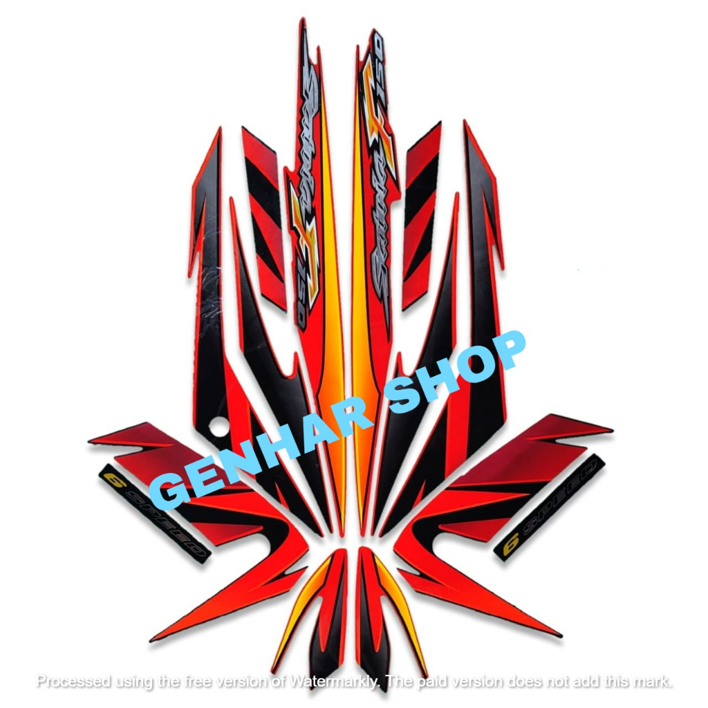 STIKER STRIPING LIS MOTOR SUZUKI SATRIA F150 2008 MERAH HITAM STRIPING SATRIA FU 2008 STANDAR FULL S