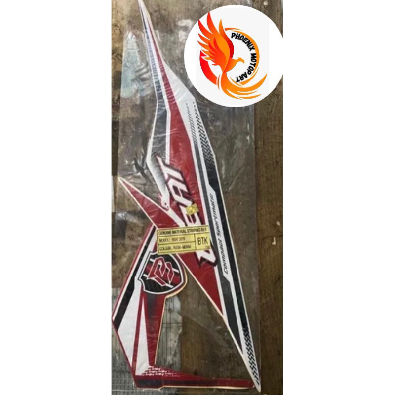 Striping lis stiker Beat esp beat eco 2019 putih merah