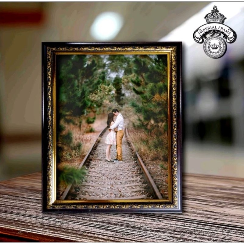 Bingkai frame figurq foto 4R 10x15cm gold, silver, coklat ukir gradasi