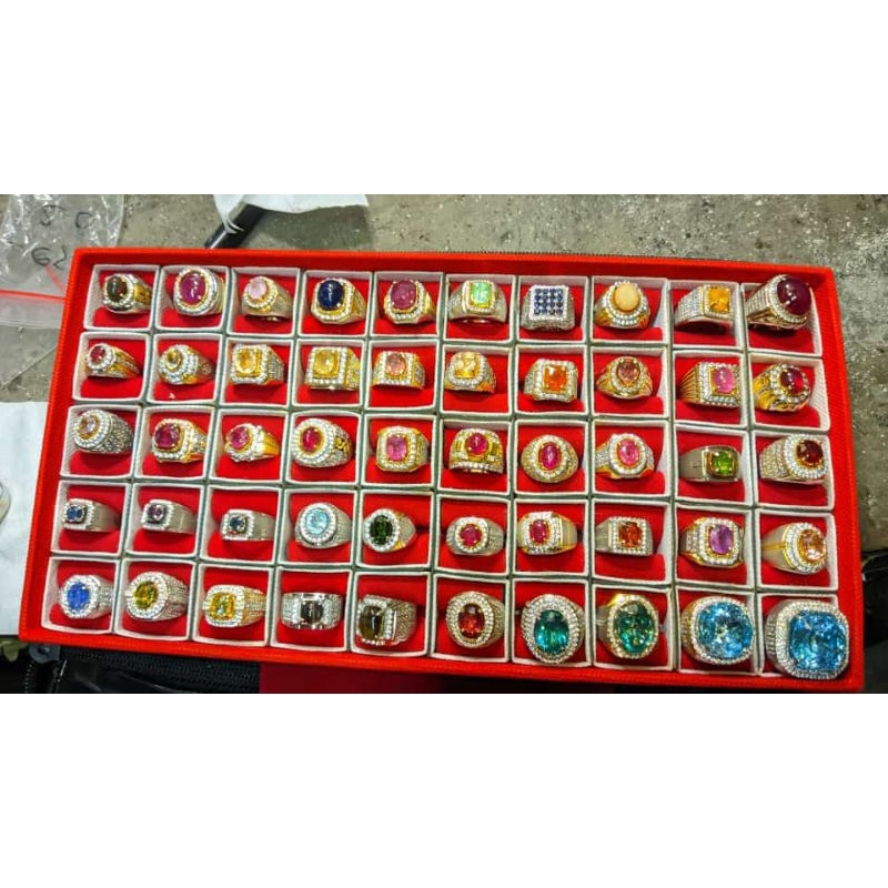 cincin batu permata ring perak