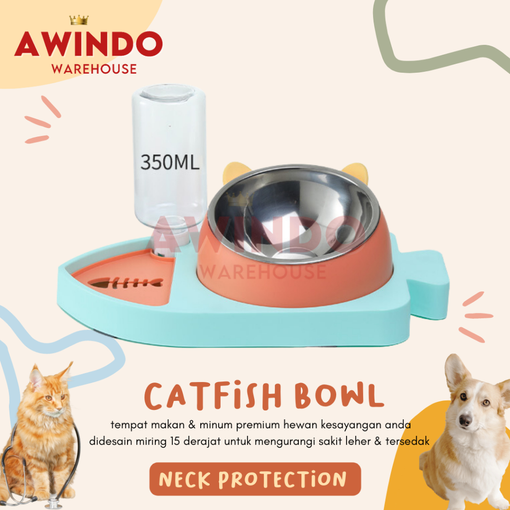 PLATE 24 CATFISH - Premium Tempat Piring Pakan Minum Makan Kucing Anjing Kelinci Pet Feeder Plate