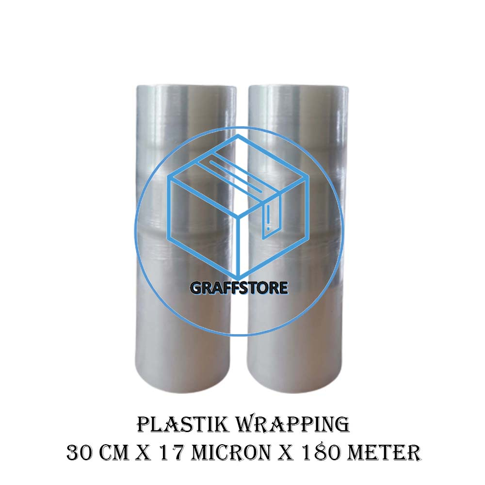 

Plastik Wrapping 30 cm x 17 Micron x 180 meter / Stretch Film Tebal transparan plastik wrap original