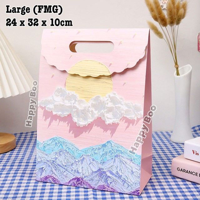 bag paper besar large bag paper tutup paper bag pita tas kado tas kertas goodie bag FMG 32x24x10,5 cm besar