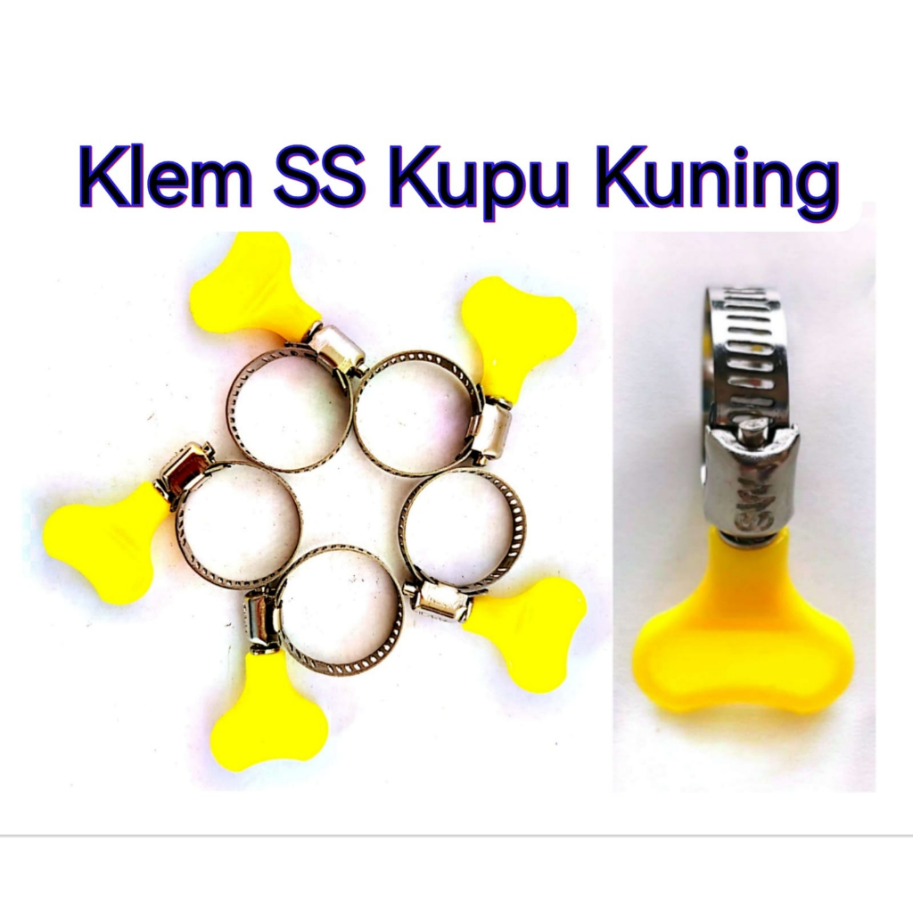 Klem Selang Regulator Kuning Kupu-Kupu Per Pcs Biji