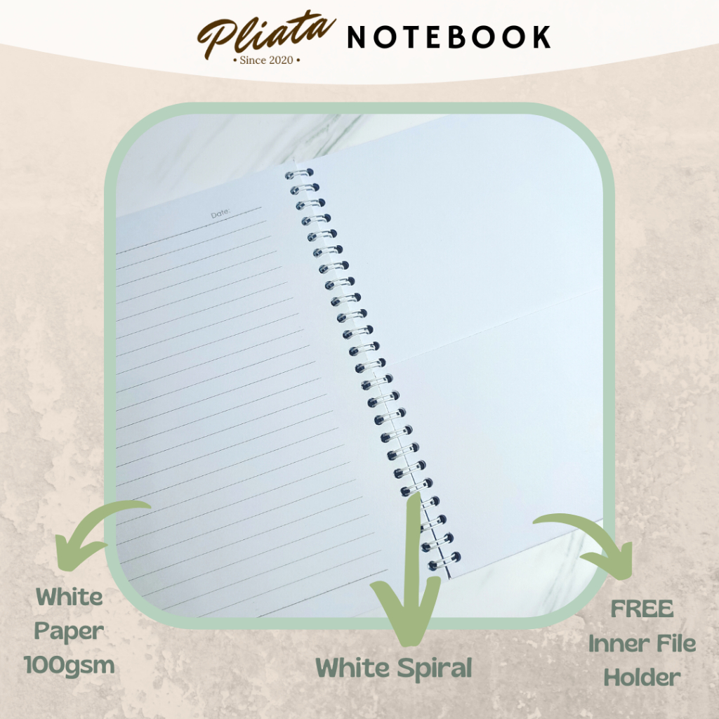 PLIATA NOTEBOOK SPIRAL - (PN96) Abstract 3 - Softcover Doft Aesthetic Book Buku Tulis