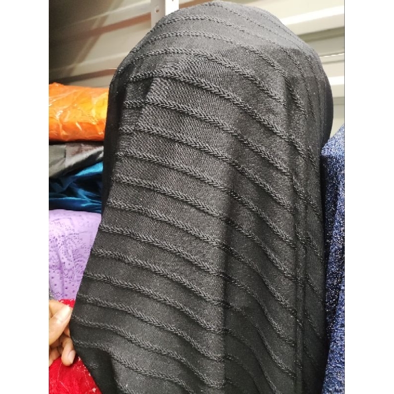 Bahan/kain jersey salur hitam