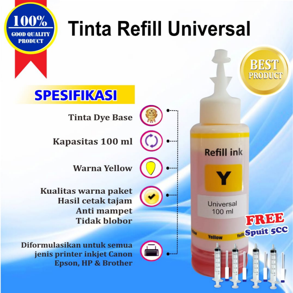 Tinta HP 678 680 682 802 803 703 704 46 Refill Best Quality + Spuit