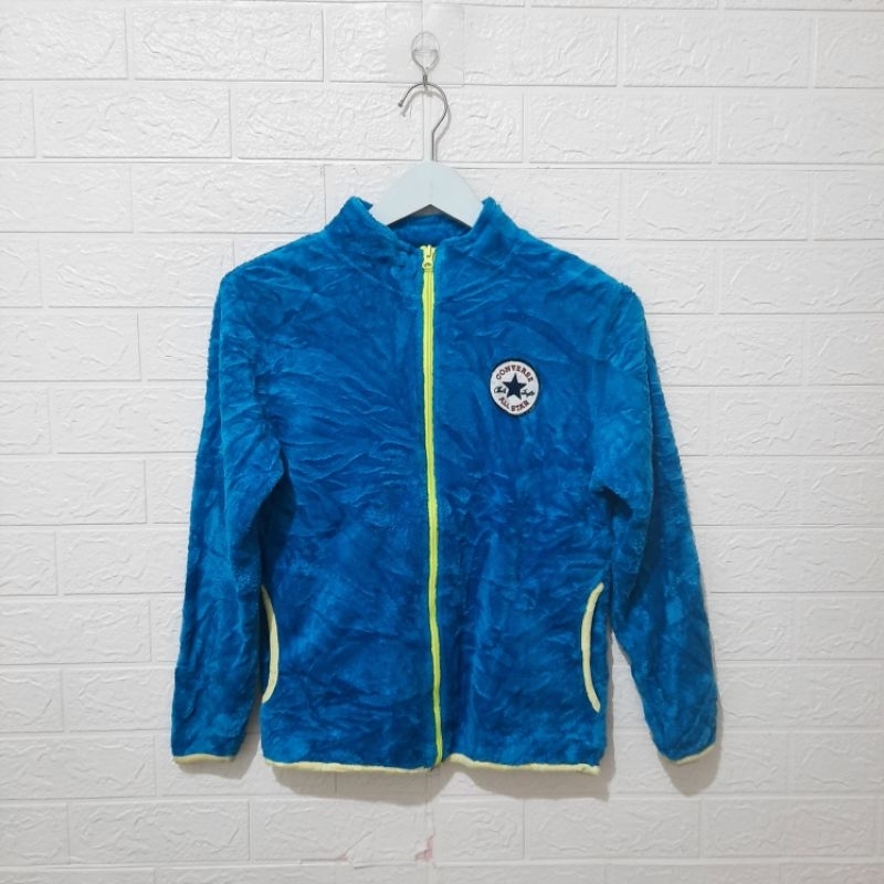 Jaket Bulu Anak Converse Biru Tosca