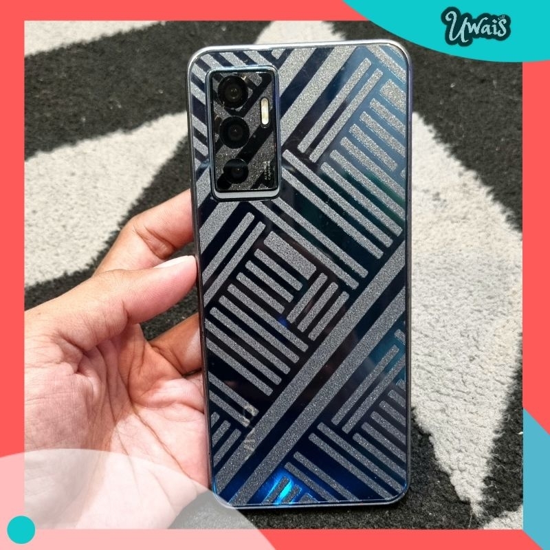 Backskin garskin skin anti jamur pelindung belakang hp anti jamur GARIS unik lucu keren glitter ip iphone 11 5 6 7 8  plus x xr xs 12 12pro 13 13pro 14 14pro pro max