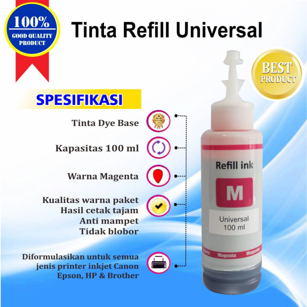 Tinta Refill Canon PG 40 47 740 745 810 CL 41 57 741 746 811 E400 E410 100ml