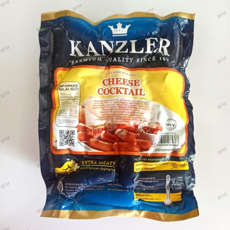 

Kanzler Sosis Ayam Cheese Cocktail 500 Gr