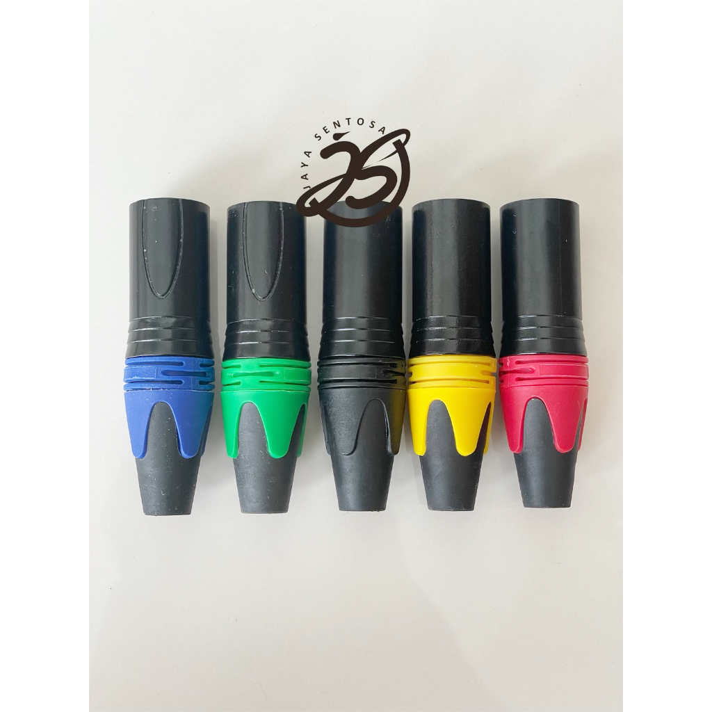 5 BUAH JACK XLR JACK CANON DENGAN KUNCI 5 WARNA JACK MALE XLR CANON