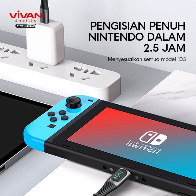 Kabel Data Type-C to Type-C VIVAN VCC100 5A 100W Quick Charge Garansi Resmi