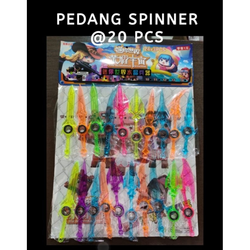 Set 20pc Mainan Pedang Spinner Lembaran