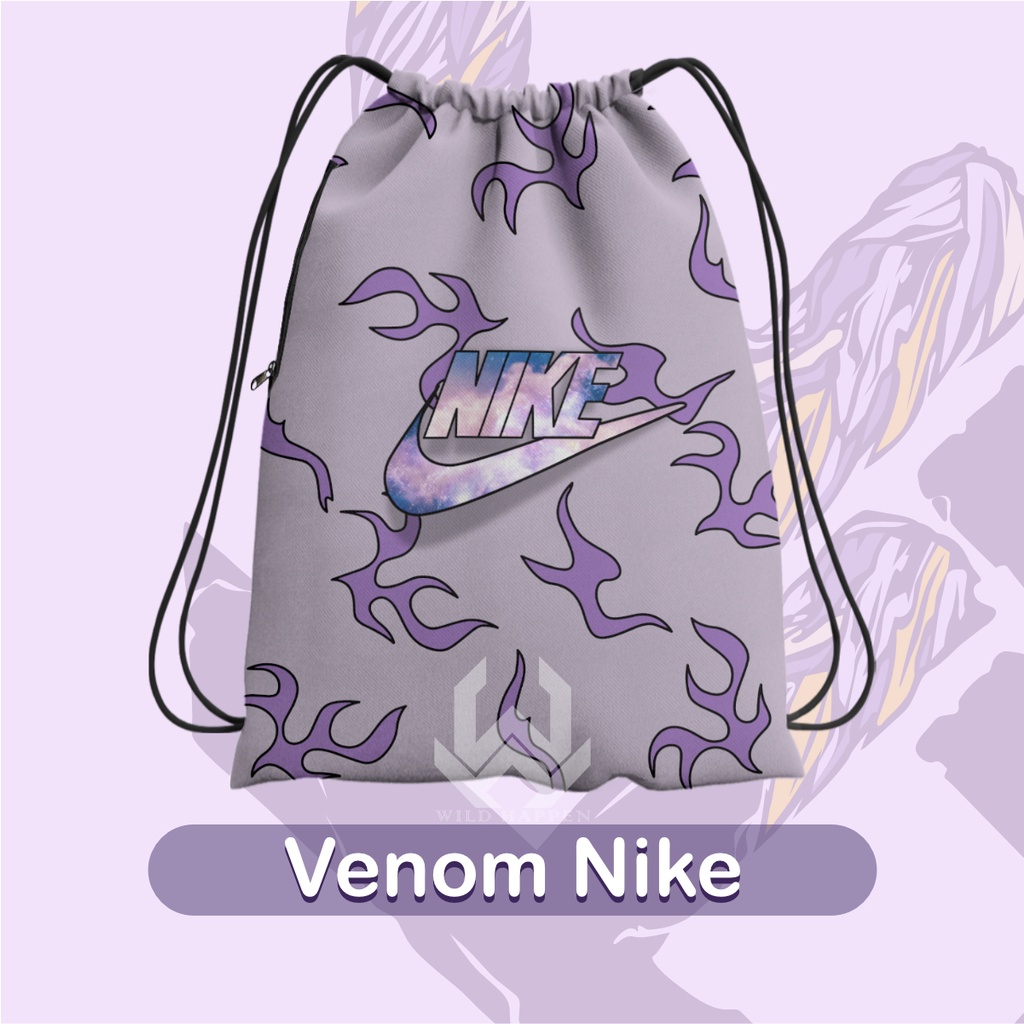 Tas Serut / String Bag Full Print Venom Nike Desain Elegant dan Realistis