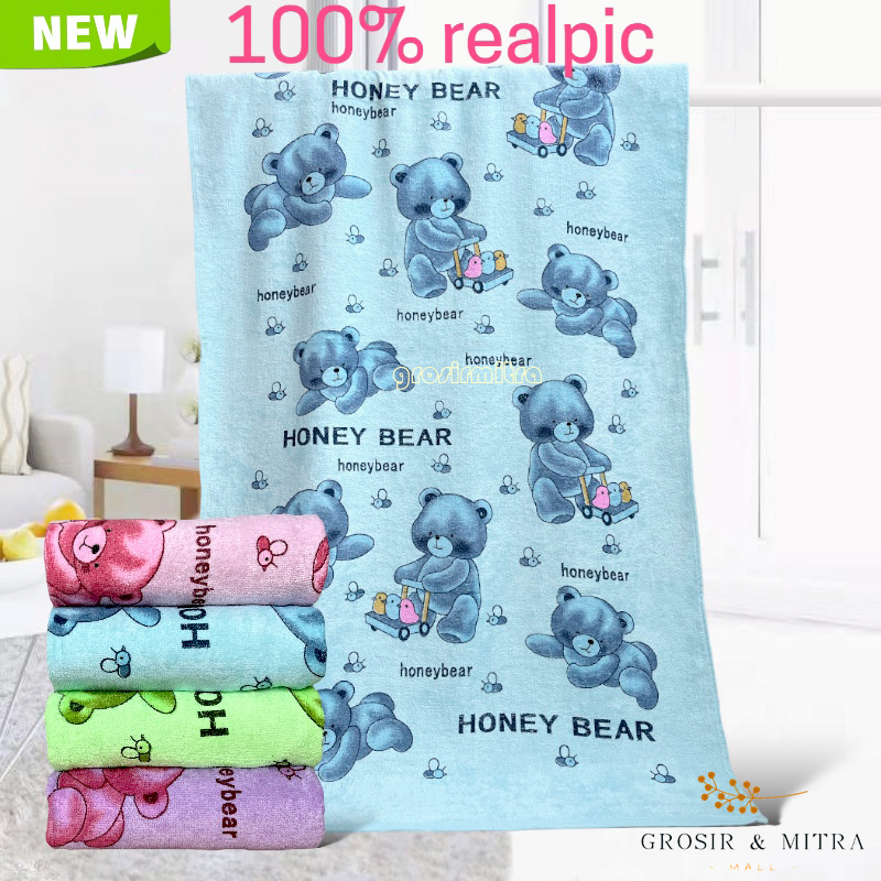 Handuk Mandi Handuk Bayi Anak Handuk 70x140cm Kamar Mandi Handuk Besar Kimono Honey bear