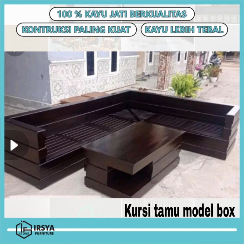 Kursi Ruang Tamu Kayu Jati Model Box Kursi Tamu Asli Jati