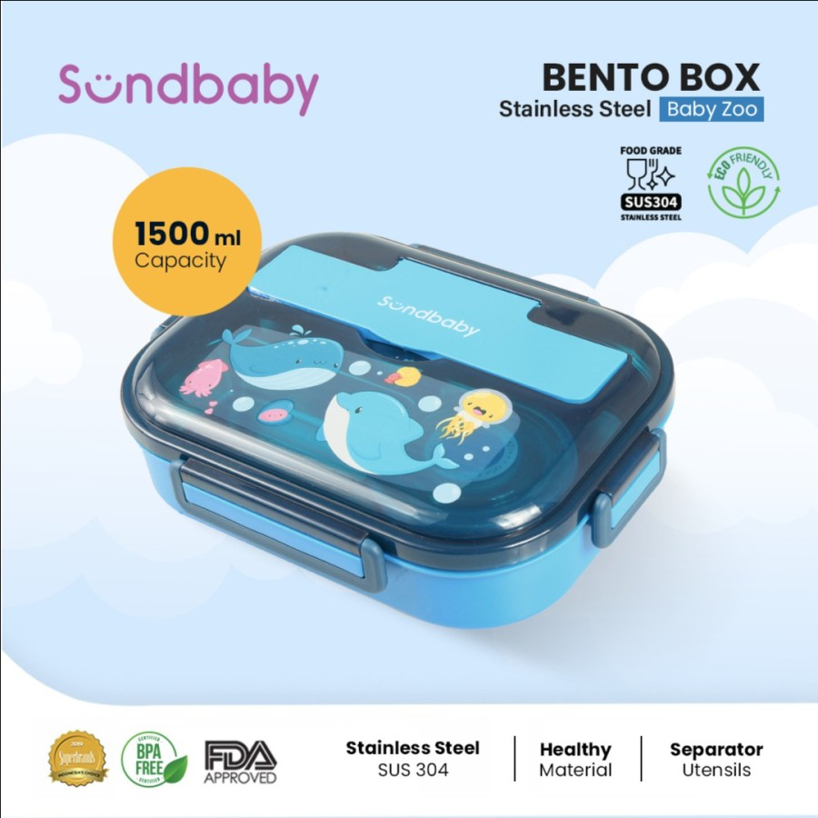 BOLDe Sundbaby BabyZoo Box Tempat Makan Stainless Steel Lunch Box BPA Free