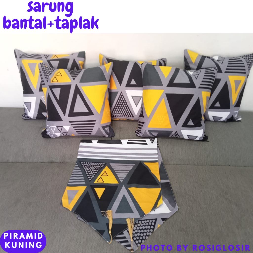 PAKET TAPLAK + SARUNG BANTAL SOFA 40X40