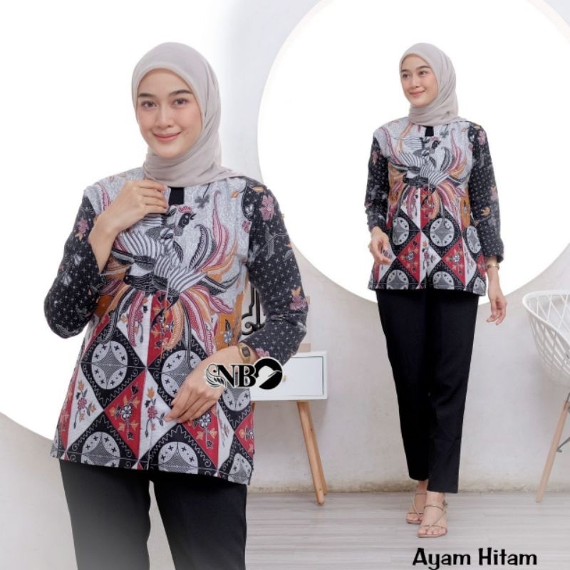 Atasan Batik Wanita Modern Blues Batik Wanita