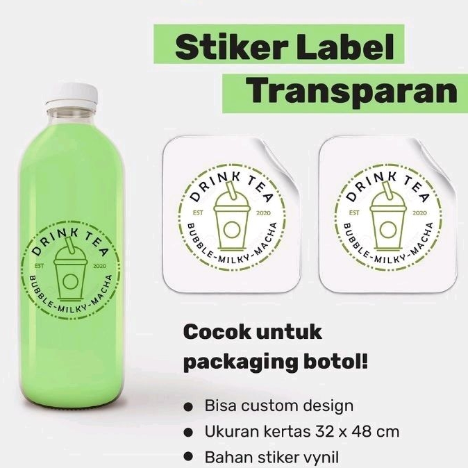 

Cetak stiker transparant label kemasan A3+ cutting