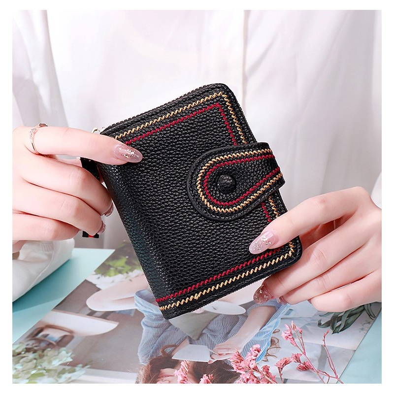 Temotas -  DOMPET HITAM KECIL WANITA KULIT JERUK LIPAT LEPINE WA150B5 PENDEK IMPORT KOREA MURAH FASHION BATAM