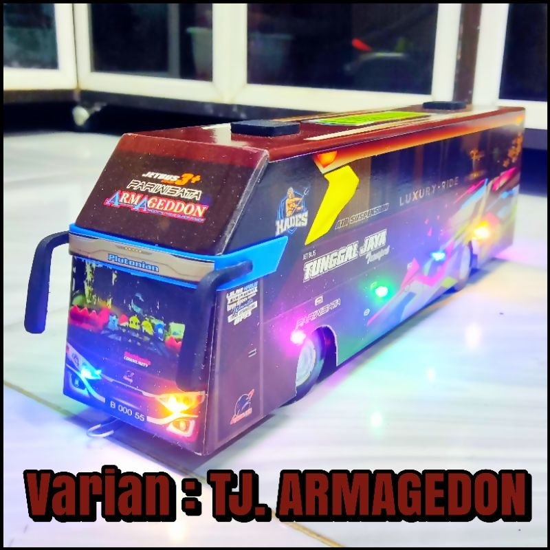 Miniatur Bus Telolet Basuri Tunggal Jaya Full Lampu