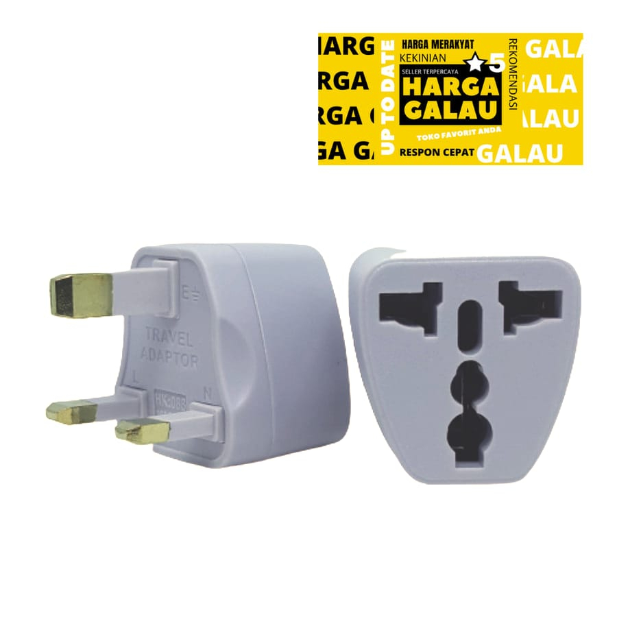 Colokan Listrik Arab Saudi Malaysia Singapura Hongkong kaki 3 Pin Travel Adaptor UK Over Steker Original