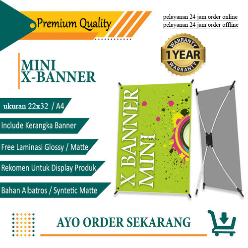 X banner banner spanduk a4 + cetak Free custom design grafis 1 jam jadi