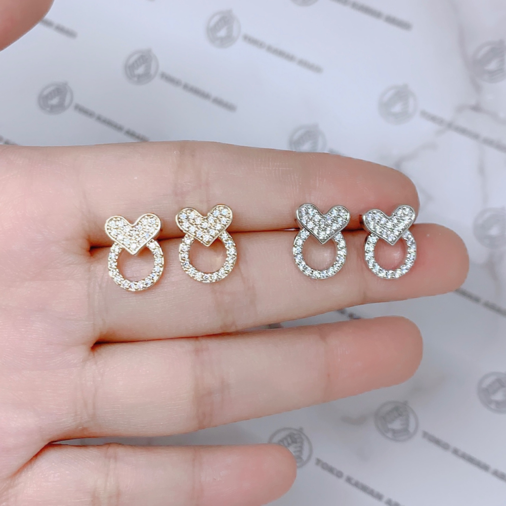 Anting Dewasa Model Tusuk Love Bulat *69