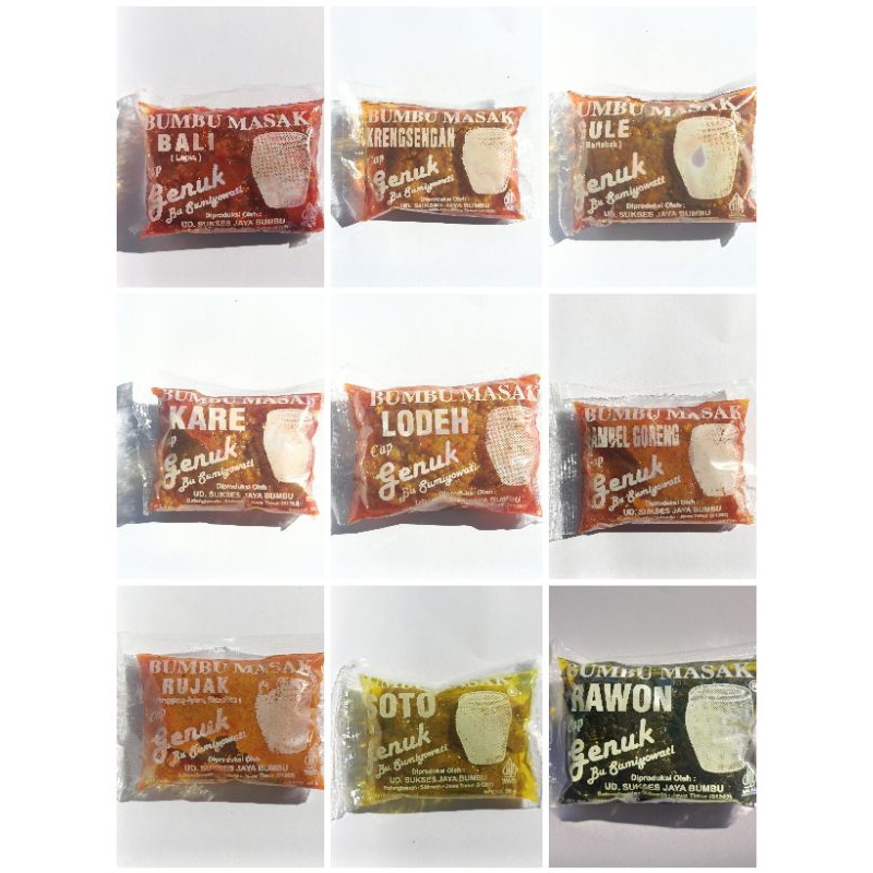 

BUMBU MASAK INSTAN/BUMBU MASAK/BUMBU DAPUR/BUMBU DAPUR CAP GENUK 45gram/HALAL