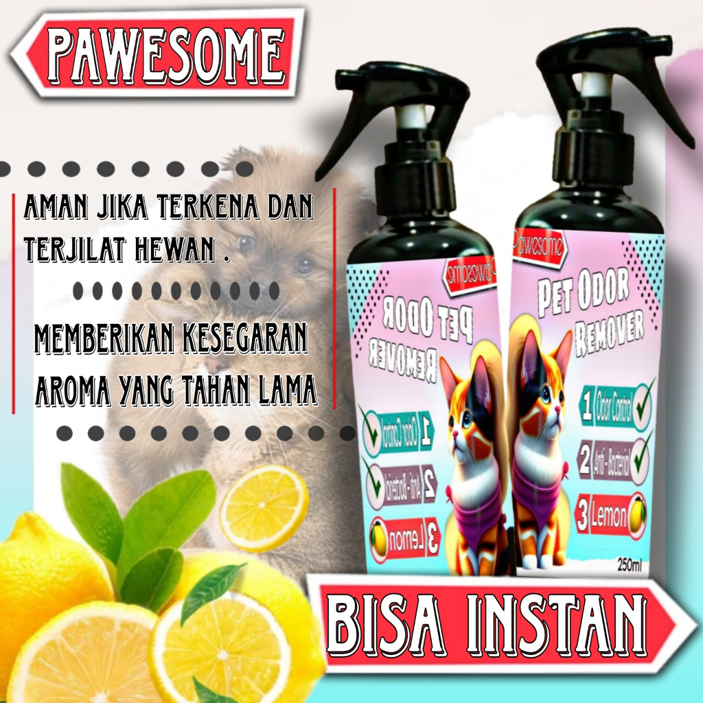 Penghilang Bau Kencing Kucing Anjing 250ML / Pet Odor Remover Spray / Litter Box / Pasir Kucing / Kucing / Anjing / Cat Dog / CatDog / Cat Dog / Dog / Cat / Pengharum Kandang / Penghilang Bau Kandang / Penghilang Bau Kotoran