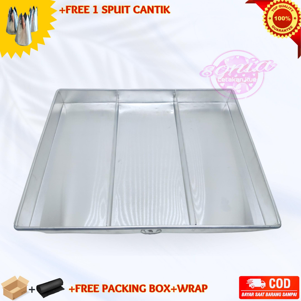 Loyang Sepiku / Loyang Spiku Lapis Sekat 3 / Cetakan Kue Brownies Sekat 3 / Loyang Lapis Kukus Surab