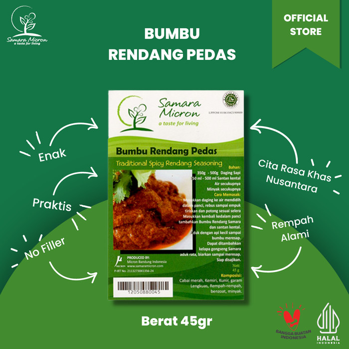 

Bumbu Racik Samara Micron - Bumbu Rendang Pedas - Bumbu Instan Rendang Pedas