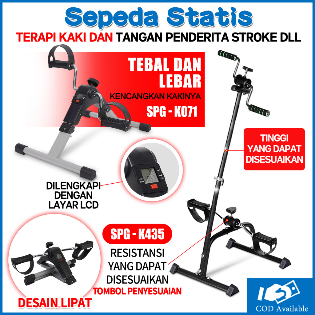 JF  Sepeda Statis - Olahraga Gym Fitness / Terapi Kaki dan Tangan Penderita Stroke dll