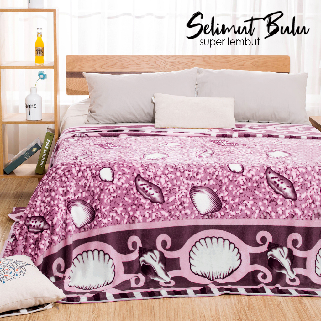 COD - Ladiesstar - Selimut Bulu Motif Dewasa Tebal Ukuran 150x200cm - (HK500) Selimut Dewasa Lembut Import