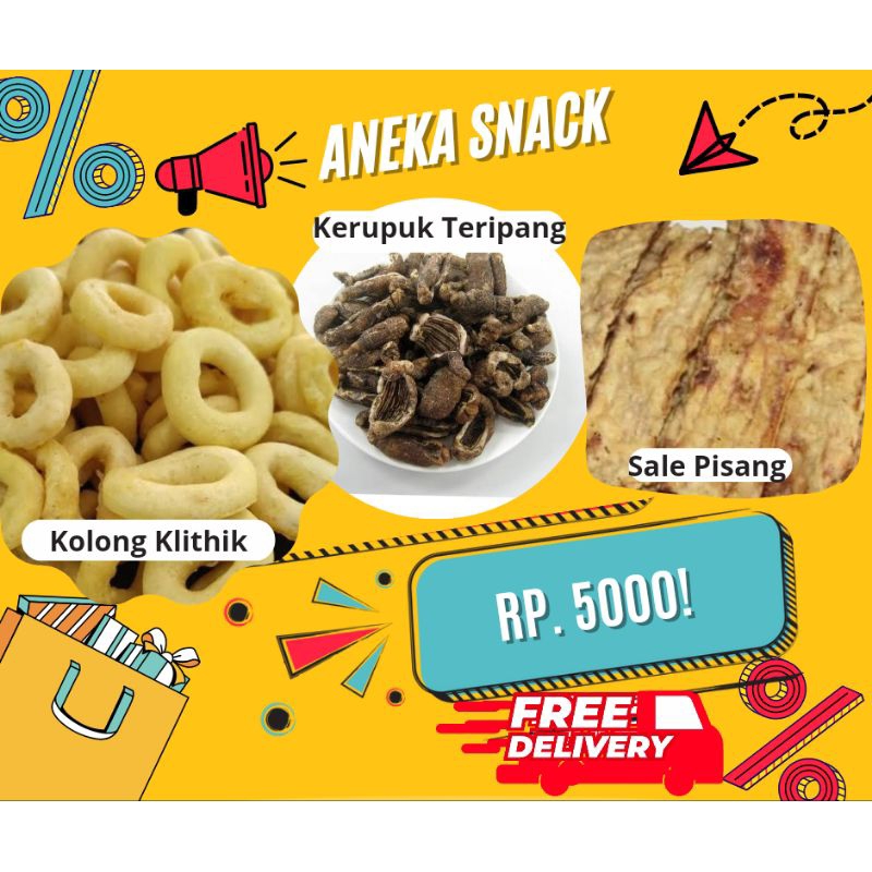 Aneka Snack Cemilan Tradisional Murah Enak Sale Pisang / Kolong Klithik Khas Pacitan/ Kerupuk Teripa