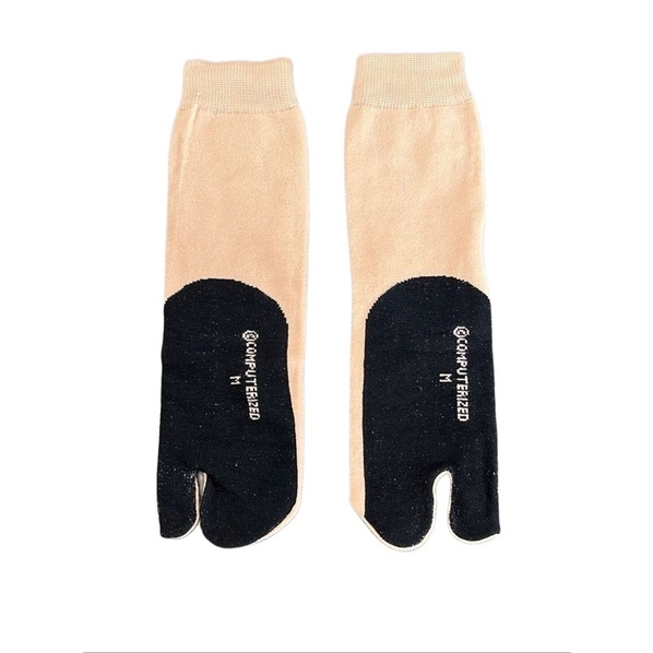 Kaos Kaki Jempol Kaki Warna Cream / Kaos Kaki Muslimah / Kaos Kaki Bahan Nylon Panjang 35cm Size M