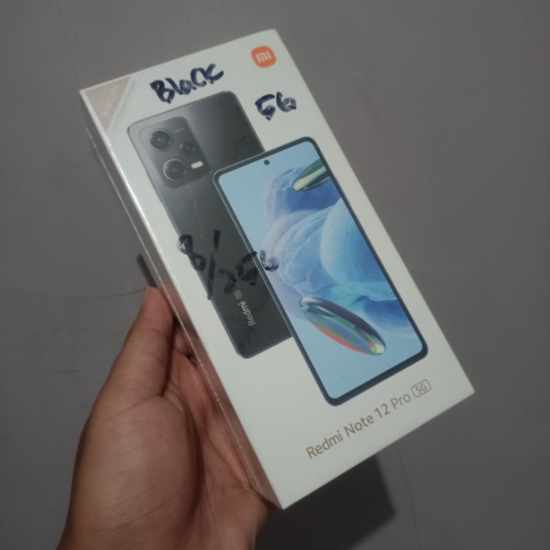 Xiaomi redmi note 12 pro 5g black hitam BNIB segel resmi 8GB 256GB bukan repack bukan wrap ulang bkn