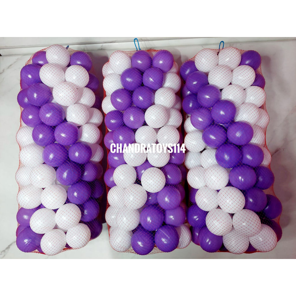 [Warna PUTIH &amp; UNGU]  Mandi Bola Anak Anak isi 100 Pcs