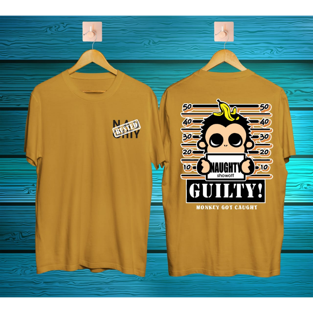 Kaos murah Kaos distro murah baju  distro pria t-shirt murah combed30s so mongky gulty kuning  mustard